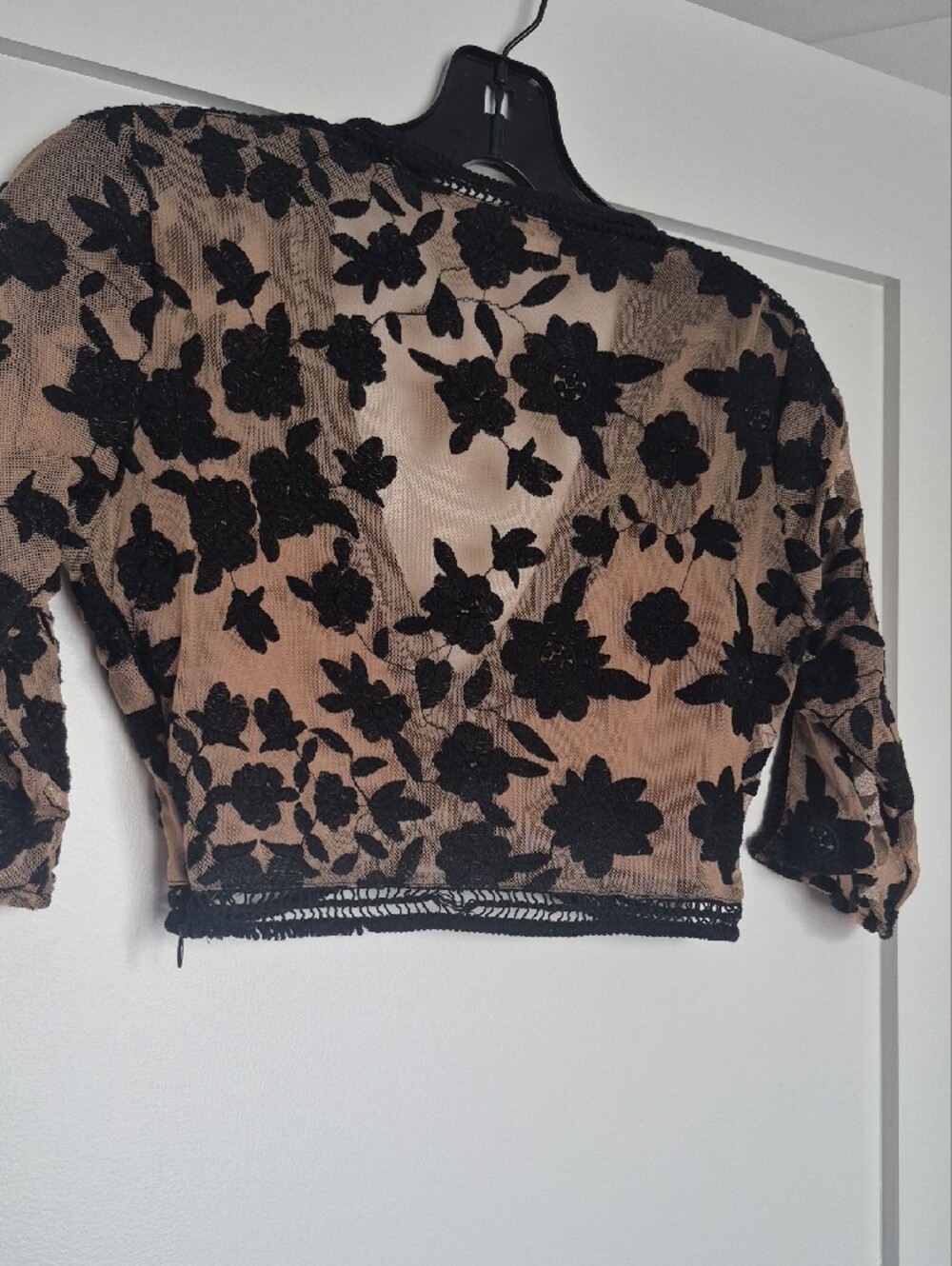 For Love & Lemons Black Floral Appliqué Mesh Set, Small - Picture 9 of 17